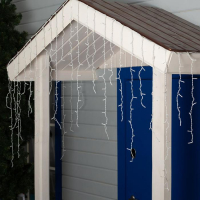 Гирлянда &laquo;Бахрома&raquo; 3 &times; 0.9 м, IP44, УМС, белая нить, 232 LED, свечение белое, 220 В