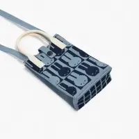 Сумка подр Зайцы, 12*4*17, отд на кнопке, дл ремень, синий