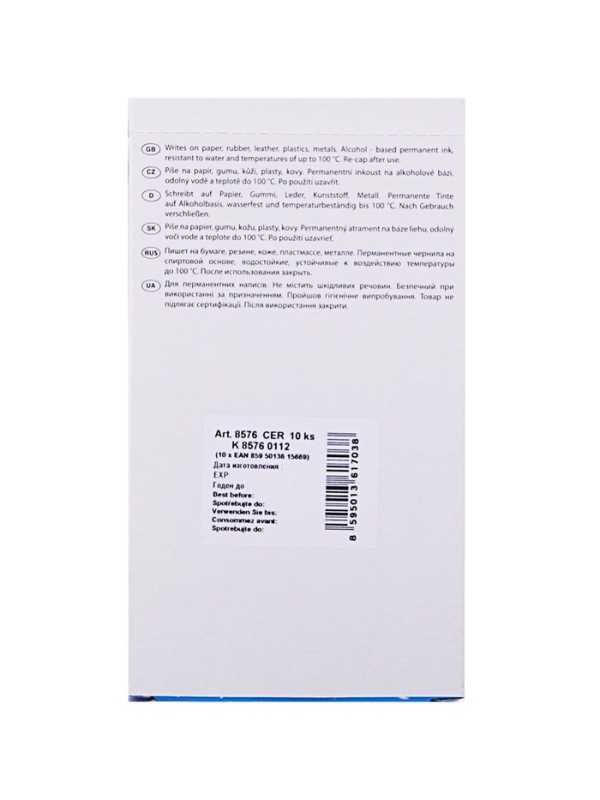 Маркер перманентный скошенный 5.0 мм Centropen 8576, линия 1 - 4.6 мм, цвет чёрный