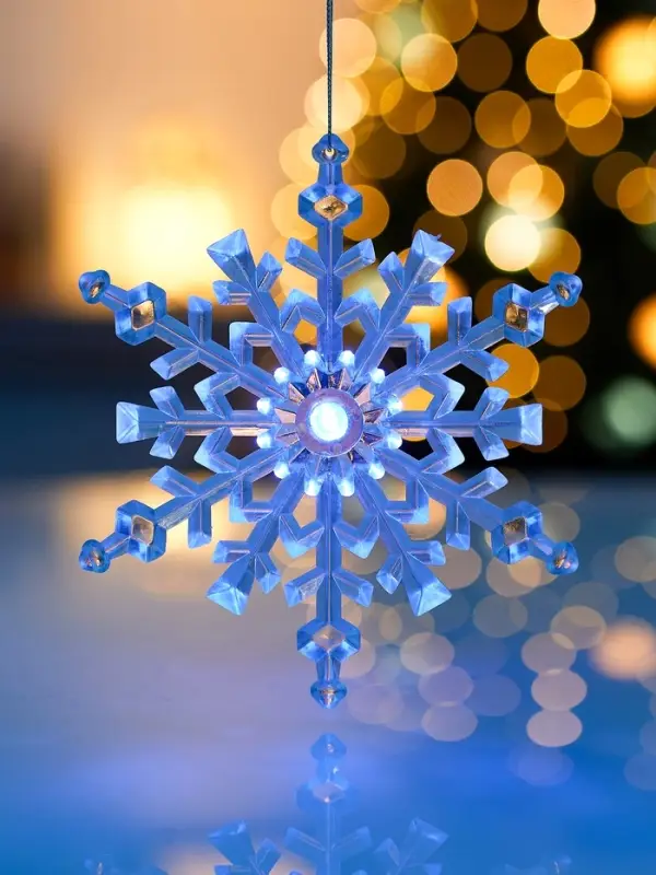 Подвеска светодиодная &laquo;Снежинка&raquo; 14 см, 1 LED, от батареек LR41&times;3, свечение RGB