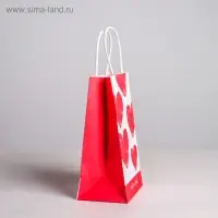 Пакет подарочный крафт, упаковка, With LOVE, 12 х 21 х 9 см