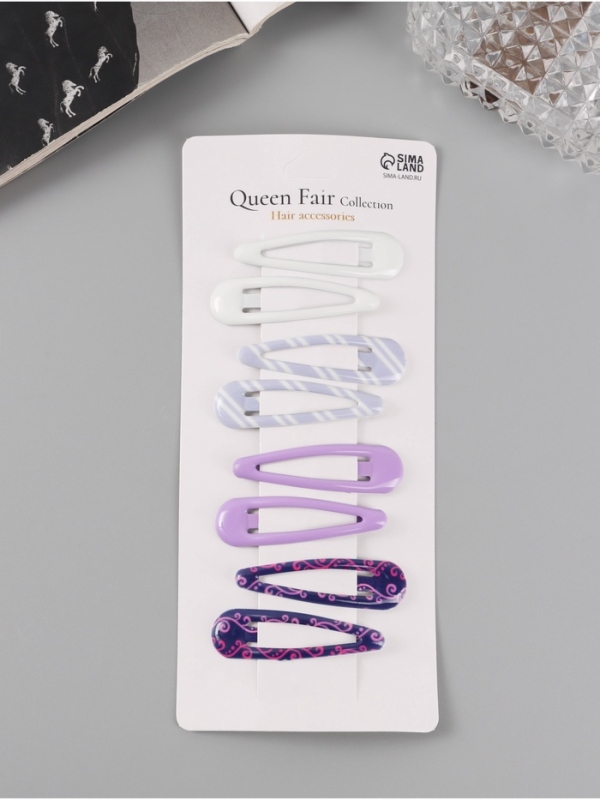 Невидимка для волос "Флора" (набор 8 шт) нежность, 5 см, микс