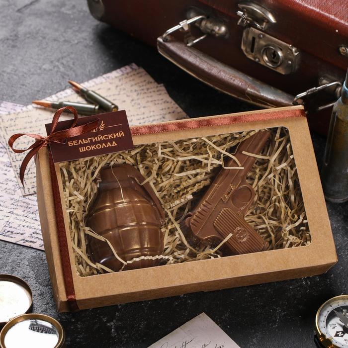 Бельгийский шоколад, 2 в 1 &laquo;Пистолет + Граната&raquo;, 160 г