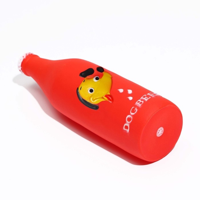 Игрушка пищащая "Dog BEER" для собак, 19 х 5,2 см, красная