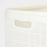 Плетёная корзина для белья с крышкой "Лён" 75л 43&times;32&times;60см, цвет белый