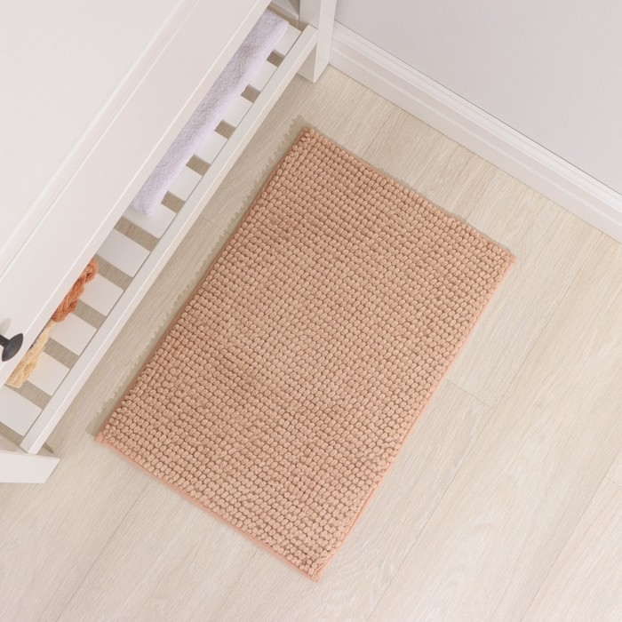 Коврик для дома Доляна &laquo;Букли&raquo;, 40&times;60 см, цвет бежевый