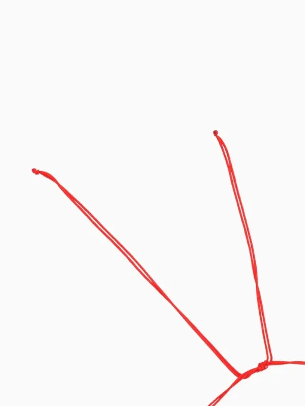 Браслет на ногу (анклет), длина 18 см, цв. белый, красный