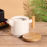 Набор для чаепития &laquo;Атика&raquo; керамический, белый, чайничек + кружка