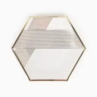 Набор посуды для праздника на 20 персон, белый с золотом (тарелки 23 см, стакан 250 мл)