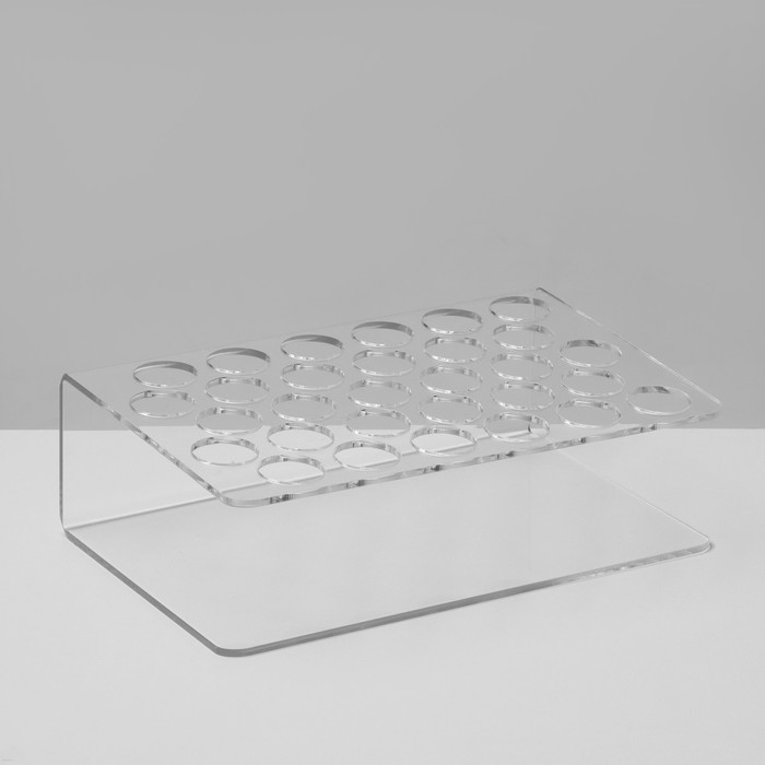 Подставка под тушь на 30 позиций 19,5&times;12,5&times;5,8 см, оргстекло 2 см В ЗАЩИТНОЙ ПЛЁНКЕ
