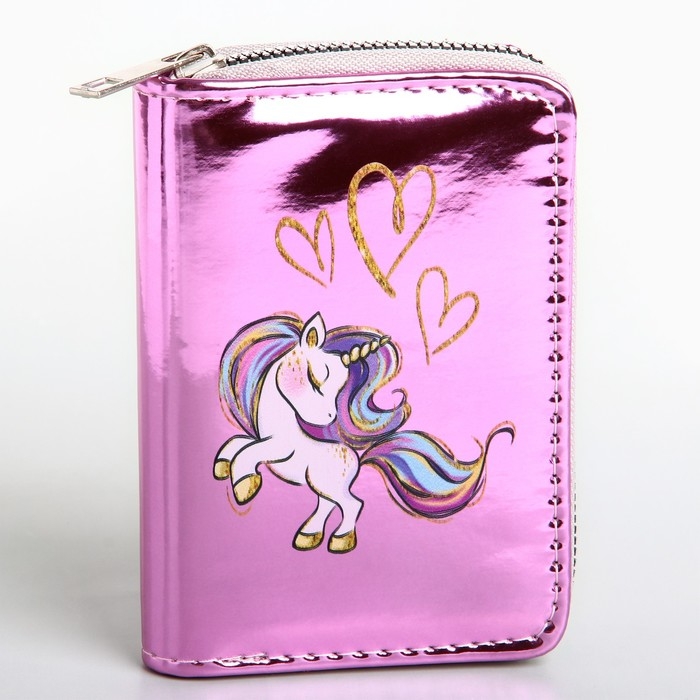 Кошелек детский с голографическим эффектом "Малыш-единорог",  12.5*9*2 см