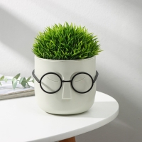 Кашпо для цветов со вставкой &laquo;Стив&raquo;, 650 мл, d=11,5 см, h=10,5 см, цвет белый ротанг