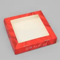 Кондитерская упаковка, коробка с ламинацией &laquo;With love&raquo;, 20 х 20 х 4 см