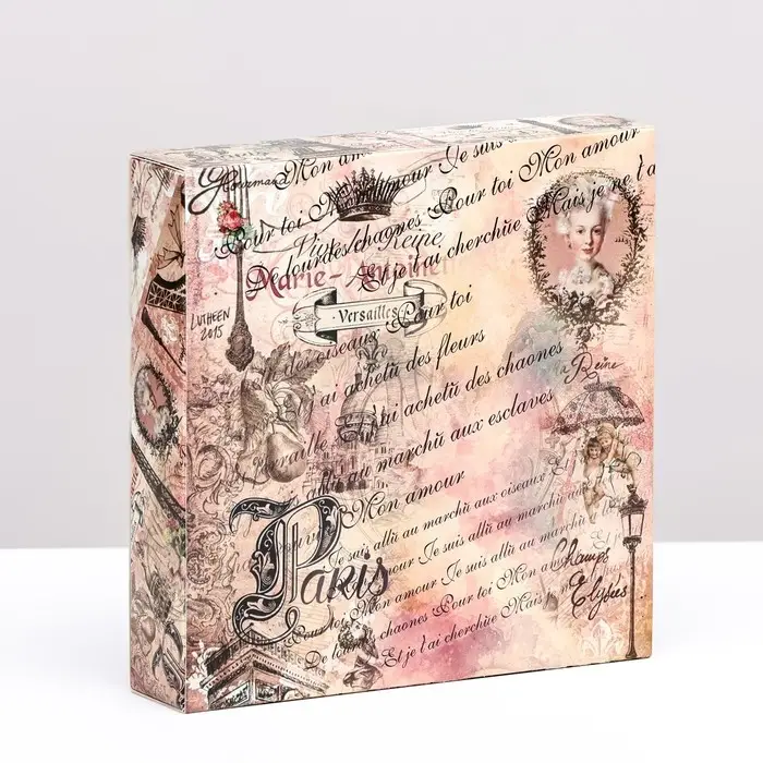 Коробка под 8 конфет + шоколад, с окном, Paris 17.7&times;17.85&times;3.85 см