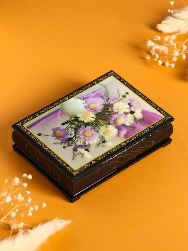 Шкатулка &laquo;Цветы в кувшине&raquo;, 10&times;14 см, лаковая миниатюра