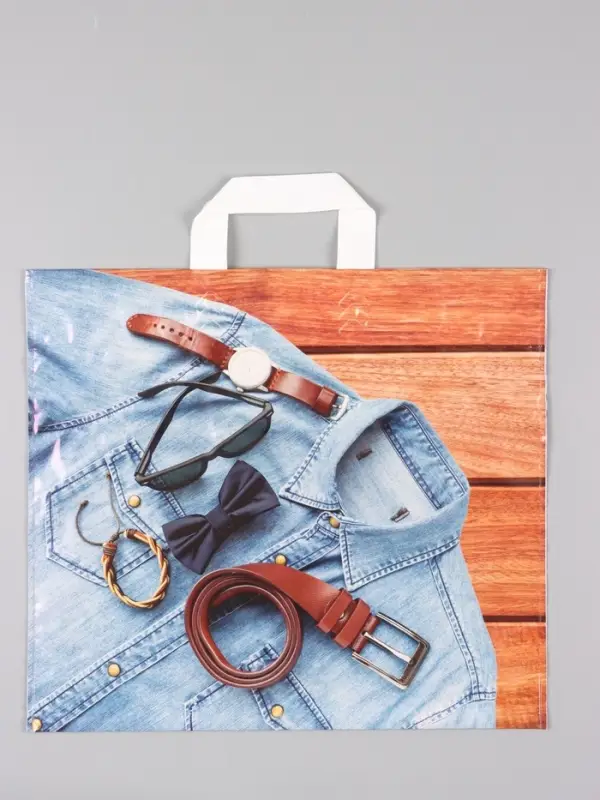 Пакет "Мужской акцент", полиэтиленовый с петлевой ручкой, 40 х 36 + 3 см, 110 мкм