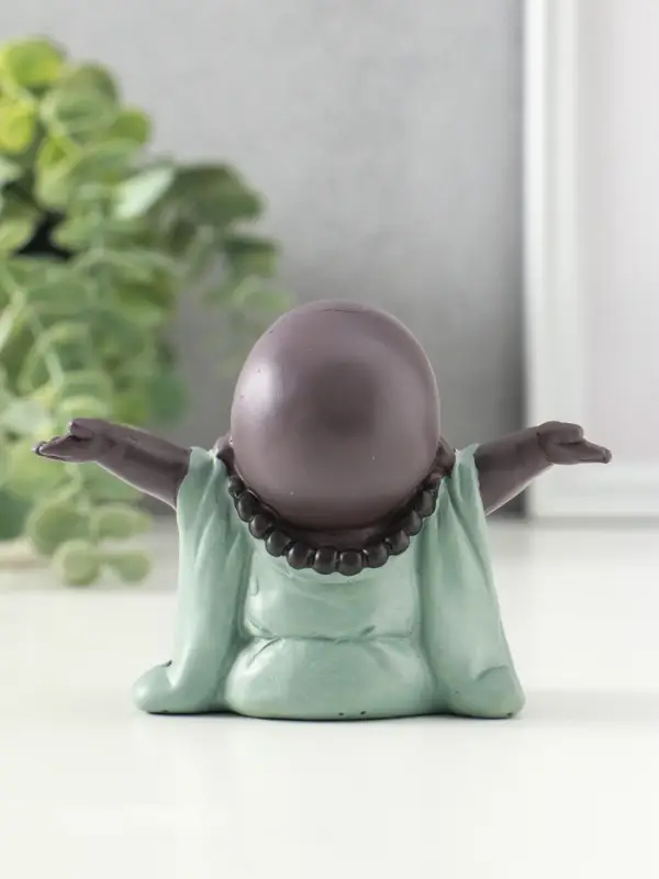 Сувенир полистоун "Счастливый хотей - приветствие солнца" зелёно-коричневый 5х10,5х7,5 см