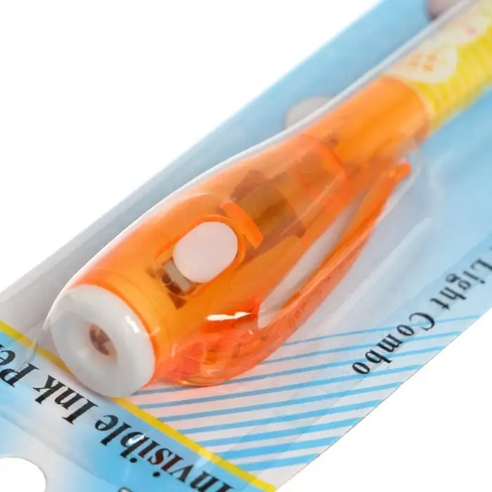 Маркер с невидимыми чернилами Calligrata "Шпион", надпись видно при подсвечивании фонариком, МИКС