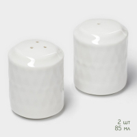 Набор фарфоровый для специй на деревянной подставке BellaTenero &laquo;Герда&raquo;, 2 предмета: солонка 85 мл, перечница 85 мл, цвет белый