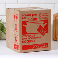 Набор эмалированных кастрюль &laquo;Ветка сакуры&raquo;, 3 предмета: 1,5 л, 2 л, 3 л, индукция