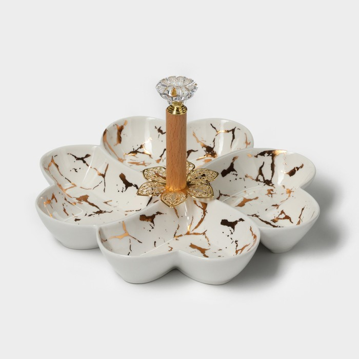 Менажница 4 ячейки «Марбл», 20×3,2 см, цвет белый Менажница 4 ячейки «Марбл», 20×3,2 см, цвет белый