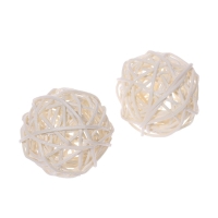 Шар декоративный из лианы, набор 2 шт., размер 1 шт. &mdash; 5 см, цвет белый