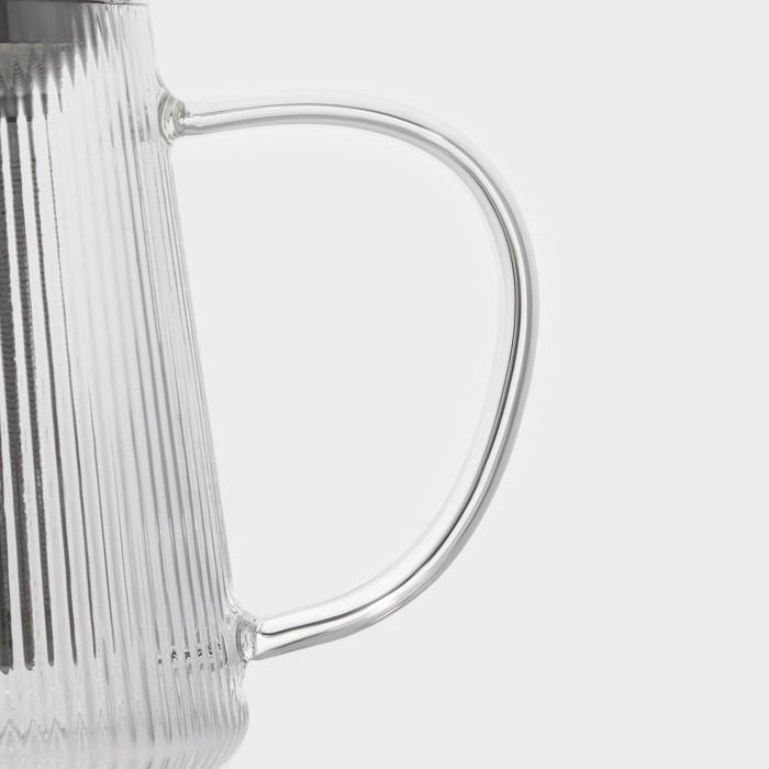 Чайник стеклянный заварочный с металлическим ситом &laquo;Грании&raquo;, 1 л