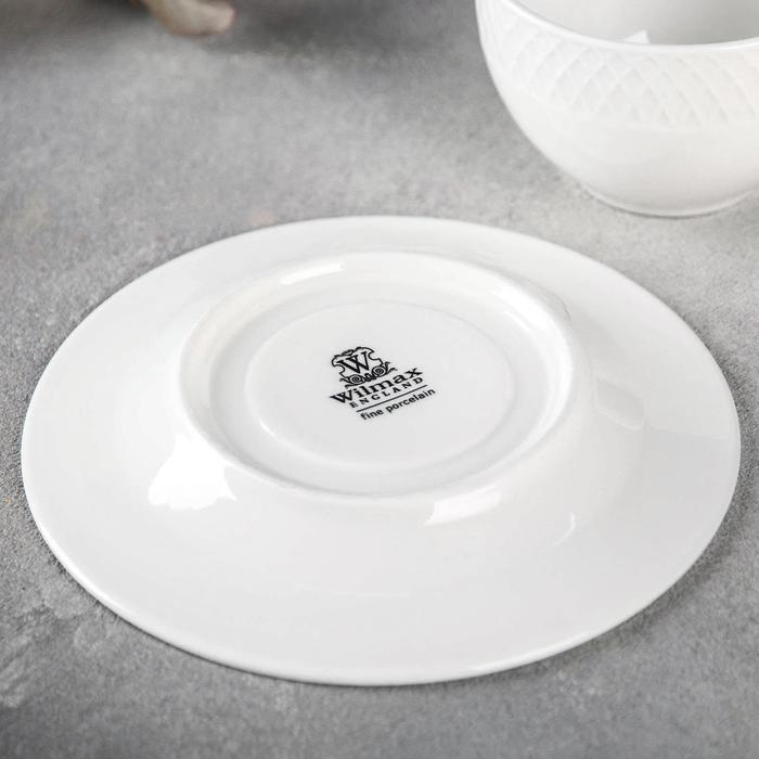 Кофейная пара фарфоровая Wilmax &laquo;Юлия Высоцкая&raquo;, 2 предмета: чашка 150 мл, блюдце d=13 см, цвет белый