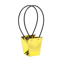 Сумка для цветов &laquo;Золото&raquo;, влагостойкая, 12 x 12 - 8 x 8 - 12,5 см