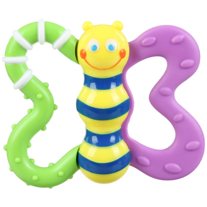 Погремушка &laquo;Бабочка&raquo; с эластичными элементами, в пакете, Крошка Я