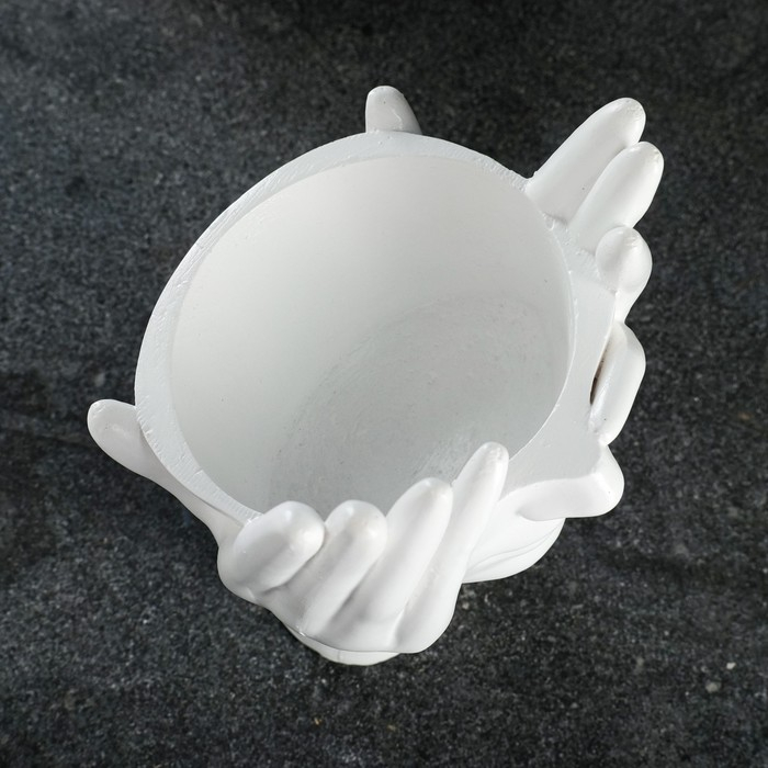 Кашпо - органайзер Кашпо - органайзер "Мечты в руках" белый, 13,5х20х13см