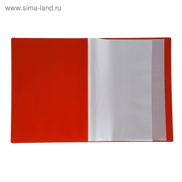Папка с 20 вкладышами А4, 500 мкм, Calligrata, текстура "песок", красная