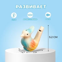 Детская музыкальная игрушка &laquo;Свистулька керамическая. Птичка с хохолком расписная&raquo;