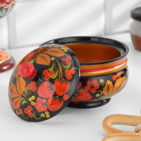 Сахарница &laquo;Ягодка&raquo;, 11х12 см, хохлома, микс