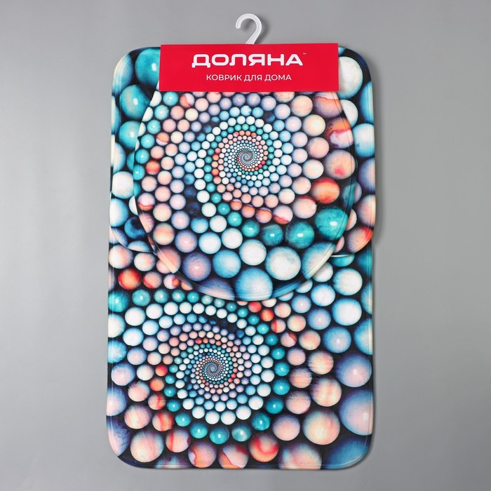 Коврик для ванной и туалета Доляна &laquo;Каменные завитки&raquo;, 3 шт: 35&times;39 см, 40&times;50 см, 45&times;75 см