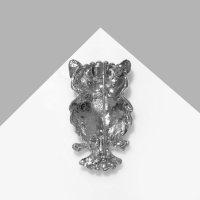 Брошь &laquo;Сова&raquo;, цвет зелёно-белый в серебре