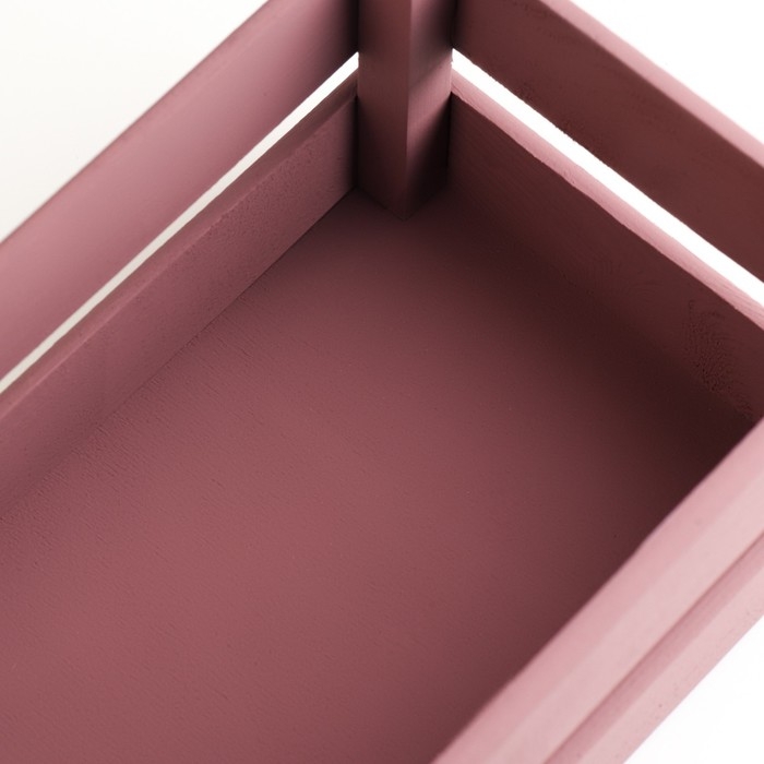 Кашпо деревянное 24.5&times;13.5&times;9 см "Двушка Лайт", двухреечное, бордовый тёмный Дарим Красиво