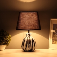 Лампа настольная "Кира" 1х40Вт Е27 черный/белый 25х25х38,,5см