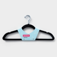 Плечики - вешалки для одежды Доляна, 44,5&times;22 см, 5 шт, флокированное покрытие, цвет чёрный