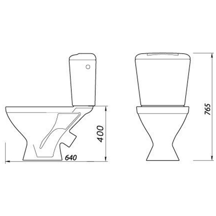 Унитаз компакт ЛЗСФ "Оптима Стандарт", нижняя подводка, сиденье, кнопка хром