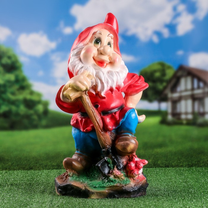 Садовая фигура "Гном с лопатой средний" 25&times;29&times;54см