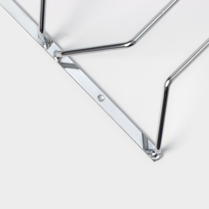 Сушилка для бокалов Доляна, 2 направляющих, 34&times;6&times;22,5 см, цвет хромированный