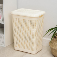 Корзина бельевая с крышкой, 50 л, 42&times;31&times;56 см, цвет МИКС