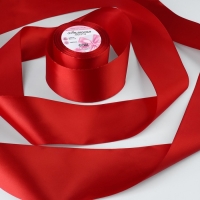 Лента атласная, 75 мм &times; 23 &plusmn; 1 м, цвет красный №26