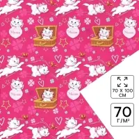 Бумага упаковочная глянцевая &laquo;Милая&raquo;, 70x100 см, Коты аристократы