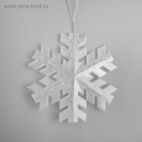 Гирлянда &laquo;Нить&raquo; 2 м с насадками &laquo;Снежинка матовая&raquo;, IP20, прозрачная нить, 36 LED, свечение синее, 220 В