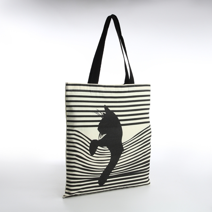 Сумка шопер без застёжки, из текстиля, цвет бежевый