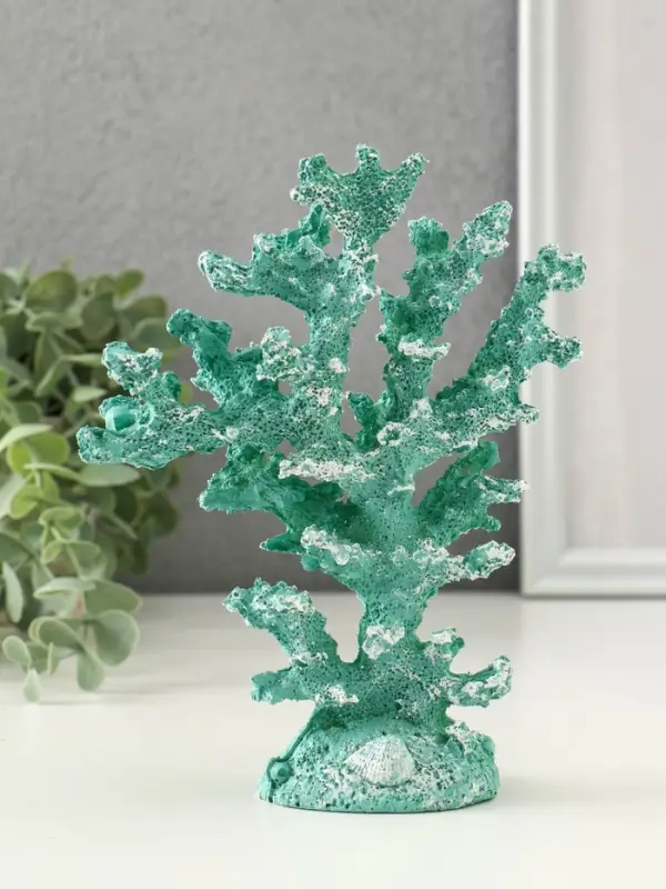 Сувенир полистоун "Коралл голубой" 14,5х5,5х17,5 см