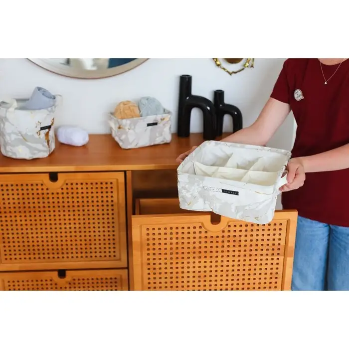 Органайзер для хранения Доляна &laquo;Мрамор&raquo;, 6 отделений, 28,5&times;28,5&times;12 см, цвет серый