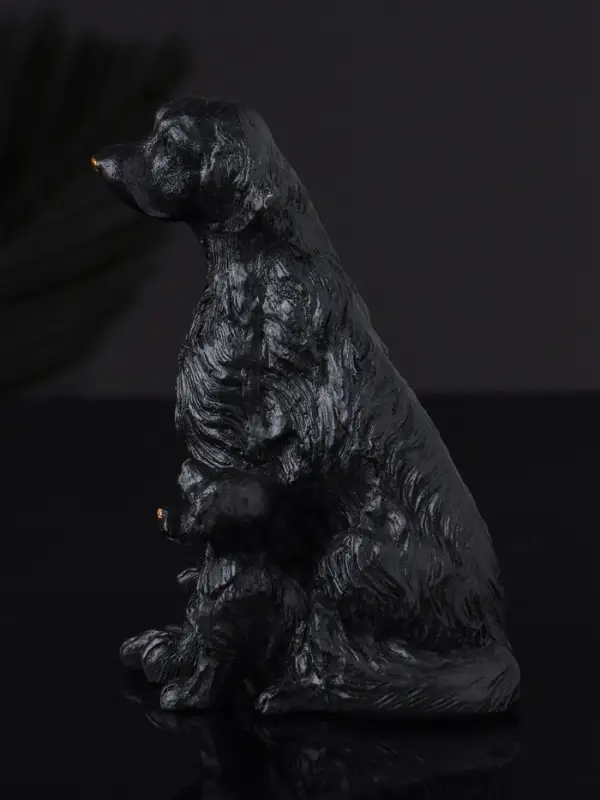 Фигура "Лабрадор с щенками", 10х7 см, черный
